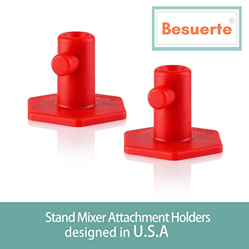 Kitchen Mixers Attachments Hangers-Besuerte Kitchen Mixer Parts for Organizing Kitchen Aid Stand Mixer Attachments, Kitchen Accessories For Stand Mixer Under Cabinet Storage Mount(4pcs Red ) - Kitchen Parts America
