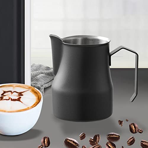 MagiDeal Milk Frothing Pitcher Jug, Stainless Steel Espresso Machine Parts Espresso Steaming Pitcher for Coffee Cappuccino Matcha Kitchen Home, 500ml Black - Kitchen Parts America