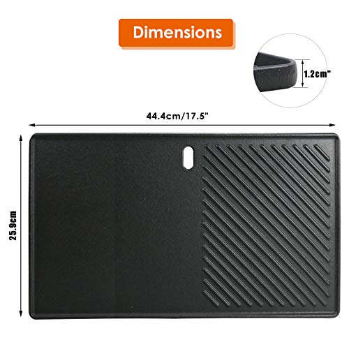 Uniflasy 7637 Grill Cooking Griddle for Weber Spirit I & II 200 Series 17.5 inch Spirit E210 Spirit E220 Spirit S210 Spirit S220 with Front Control Weber Spirit 200 Grill Replacement Flat Cooking Pan - Grill Parts America