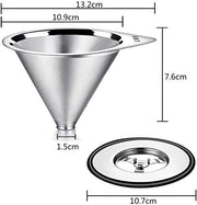Pour Over Coffee Dripper Stainless Steel LHS Slow Drip Coffee Filter Metal Cone - Kitchen Parts America