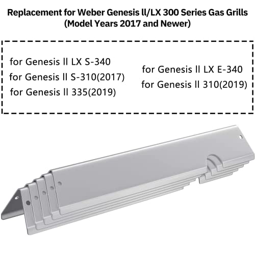 SHINESTAR 17-Inch Durable Flavorizer Bars Replacement for Weber Genesis II E-310 E-315 S-335, Genesis II/LX 300 Series (2017 and Newer) Grill Parts, Stainless Steel, 5-Pack - Grill Parts America