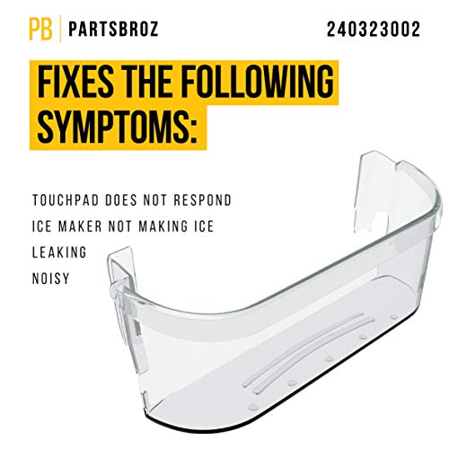 Durable 240323002 Refrigerator Door Shelf [DIY Tips Below] by PartsBroz - Compatible Kenmore Frigidaire Parts - Replaces AP2115742 EA429725 PS429725 - Lifetime Cantilever Shelf, Clear Plastic Drawer - Grill Parts America