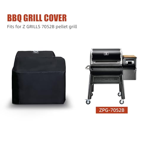 Z Grills Pellet Grill Cover 43 Inch | Official Genuine | Upgraded 600D Polyester Fabric, Heavy Duty, Waterproof, Weather Resistant Full Length Grill Cover for 7052B Pellet Smoker - Grill Parts America