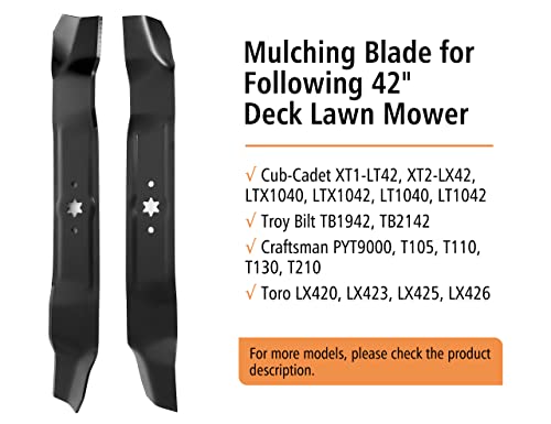 2-Pack 42" Deck Mower Blades For MTD Toro Cub Cadet - Replaces 742-0616A, 942-0616A