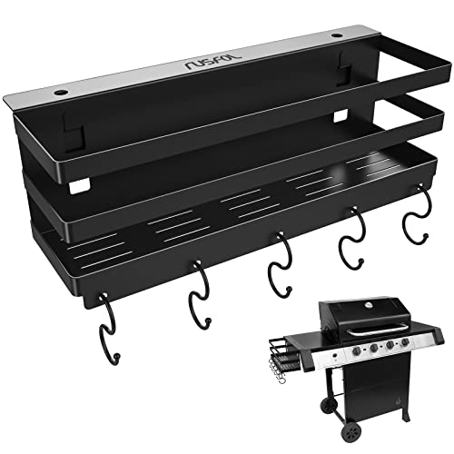 RUSFOL Upgraded Stainless Steel Griddle Caddy for Char-Broil Gas Griddles, with an Allen Key, Space Saving BBQ Accessories Storage Box, Free from Drill Hole&Easy to Install - Grill Parts America