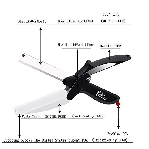 YD YD XINHUA Kitchen Food Cutter Chopper Clever Kitchen Knife with Cutting Board, Clever Multipurpose Food Scissors Stainless Steel Vegetable Slicer Fruit Cutter Quick & Easy to Cut BBQ Tools - Kitchen Parts America