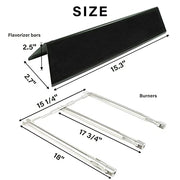 GARNETIN 7636 15.3" Flavorizer Bars and 69787 18" Grill Burners for Weber Spirit I&II 300 Series Spirit E310 S310 E320 S320 E330 S330 SP-330 Replacement Parts with Front Control Knobs - Grill Parts America