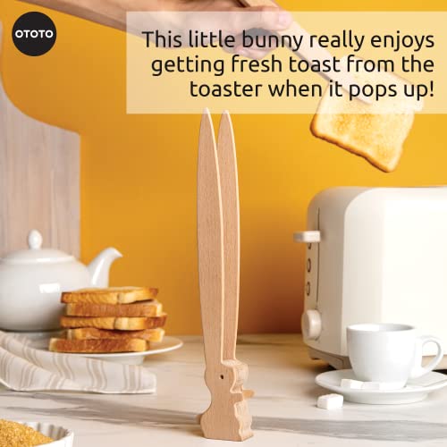 Toasting A Rabbit OTOTO Bernie Bunny Toaster Tongs - Rabbit Toast Tongs, Wooden Tongs fo ...