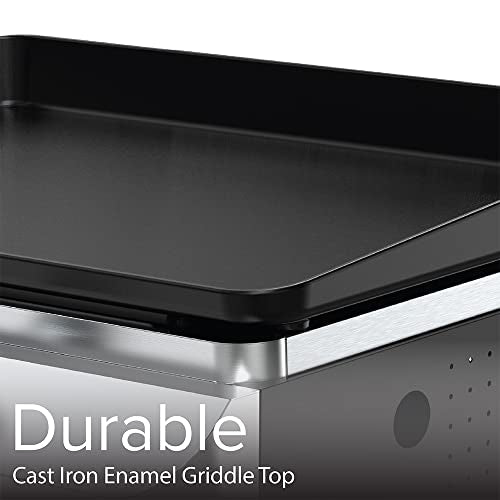 Nexgrill Outdoor Premium Cooking griddle grill 2 Burner Tabletop Griddle, Cast Iron Griddle Top, Flat Top for Camping, Outdoor, Stainless Steel Griddle with Knobs, Black - Grill Parts America