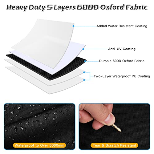 WardWolf Snow Blower Cover, Waterproof Heavy Duty 900D Snowblower Cover, Windproof, Sunproof with Air Vent, Fit Most Single-Stage or Two Stage Snow Blower, Black - Grill Parts America