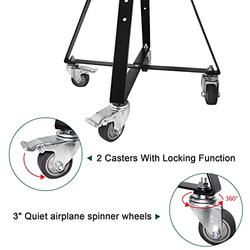 Quantfire Rolling Cart for Kamado Joe Junior 13.5" Grill Stand for Kamado Joe Accessories, Rolling Nest with Heavy Duty Locking Caster Wheels Powder Coated Steel for Smoker Kamado Grill Stand Black - Grill Parts America