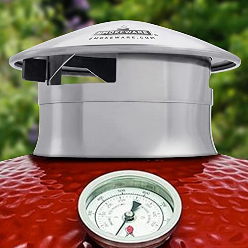 SMOKEWARE Stainless Steel Vented Chimney Cap – Compatible with Kamado Joe Classic and Big Joe Grills, Daisy Wheel Replacement Accessory - Grill Parts America
