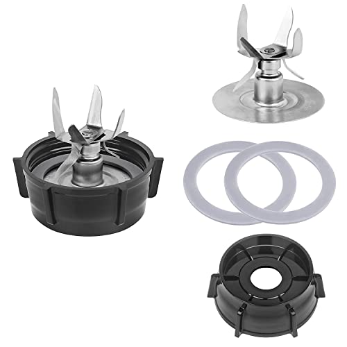 6 Point Ice Crushing Blade For Oster and Osterizer Blender Replacement Parts With Jar Base Cap And 2 Pcs O Ring Seal Gasket Accessory Refresh Kit - Kitchen Parts America