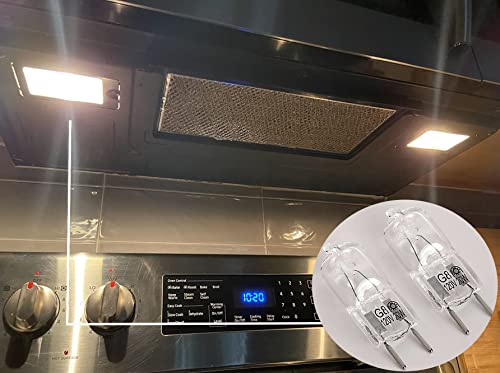 Microwave Light Bulb for GE Samsung Kenmore Maytag Elite Over The Stove Range Microwave Oven, Halogen Light Bulb with G8 Bi-pin Base 20W Under Microwave Light, Replaces WB25X10019 WB36X10213, 2 Pack - Grill Parts America