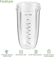 Replacement Parts 32oz Blender Cups (2 Packs) Replacement Blender Cups Compatible with NutriBullet 600w and 900w Blender - Kitchen Parts America