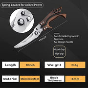 Poultry Shears, Heavy Duty Kitchen Shears with Serrated Edge, No Rust Spring Loaded, Multipurpose Stainless Steel Kitchen Scissors for Chicken, Bone, Meat, Turkey, Fish Thanksgiving Christmas Day - Kitchen Parts America