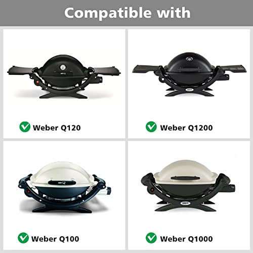 Barbqtime 17 Inch Grill Burner Tube and Cast Iron Cooking Griddle for Weber Q100 Q120 Q1000 Q1200 Baby Q Gas Grill, Stainless Steel Grill Burner Replacement Parts for Weber 41657, 69957, 60040, 6558 - Grill Parts America