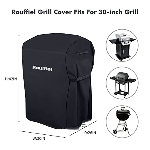 Rouffiel Gas Grill Covers, 30 inch BBQ Grill Cover 600D Heavy Duty Waterproof, Outdoor Barbecue Cover Non-Fade and Rip Proof Fits Grills of Weber, Char-Broil - Grill Parts America