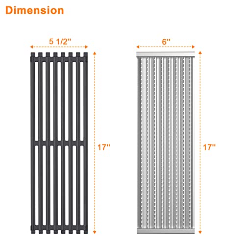 Outspark Cooking Grid Grates and Emitter Plates Replacement Parts for Charbroil 2015 and Newer Commercial, Signature, Professional Series TRU-Infrared Gas Grills,Cast Iron - Grill Parts America