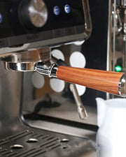 Espresso Machine Bottomless Portafilter58MM 3 Ears Portafilter Bottomless Filter Fit for Barsetto Coffee Machine Stainless Steel Holder Wooden Handle Accessory (Color : A) - Kitchen Parts America