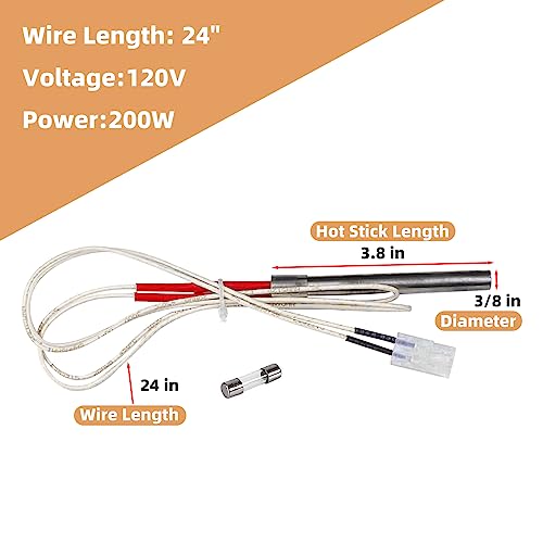 COMVIEE Fire Burn Pot and Hot Rod Ignitor Kit Replacement Parts for Traeger & Pit Boss Wood Pellet Grill Smoker, Fire Burner Pot with Screws and Fuse - Grill Parts America