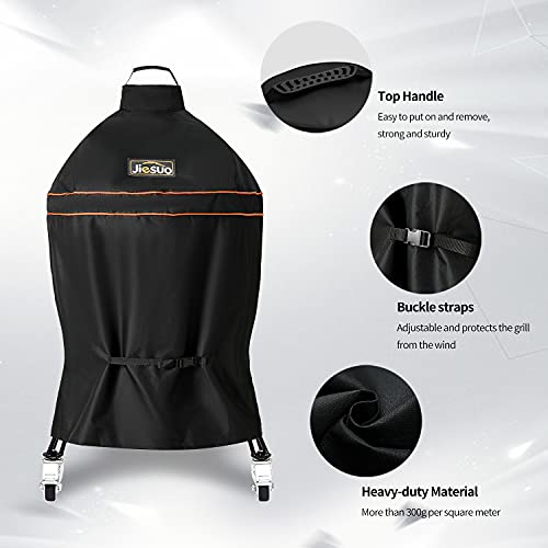 Jiesuo Kamado Grill Cover for Kamado Joe Classic Charcoal Grills, Grill Accessories for Kamado Joe, Heavy Duty Waterproof Grill Cover - Grill Parts America
