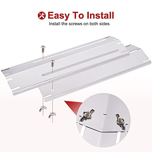 Universal Grill Heat Plates Heat Tents Heat Shields for Gas Grill, Adjustable Barbecue BBQ Grill Flame Tamers Burner Covers Heat Deflectors, Stainless Steel Gas Grill Replacement Parts, 3-Pack - Grill Parts America