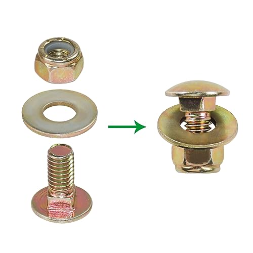 BOSFLAG 8 Pack 710-0451 Carriage Bolt with 736-0242 Washer 912-3010 Hex Nut Replaces Ryobi/mtd 710-0451, 910-0451 for MTD Cub Cadet 784-5580, 784-5581A Scraper Bar and Murray 1740718AYP Skid Shoe - Grill Parts America