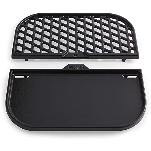 Weber 8860 Cast Iron Grill and Griddle Station - Gourmet BBQ Sysyem Bundle with Cuisinart 3D City Collection Rome Cutting Board + Grill Cover Barbecue Waterproof Outdoor Protection - Grill Parts America
