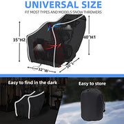 Zenicham Heavy-Duty 600D Fade and Crack Resistant Snow Blower Covers, Waterproof, Snow Proof,UV-Proof Snowblower Cover Universal Fit，Snow Thrower Cover with Reflective Strips (50" L x 33" W x 40" H) - Grill Parts America