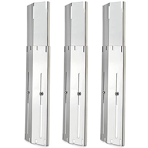 Universal Grill Heat Plates Heat Tents Heat Shields for Gas Grill, Adjustable Barbecue BBQ Grill Flame Tamers Burner Covers Heat Deflectors, Stainless Steel Gas Grill Replacement Parts, 3-Pack - Grill Parts America