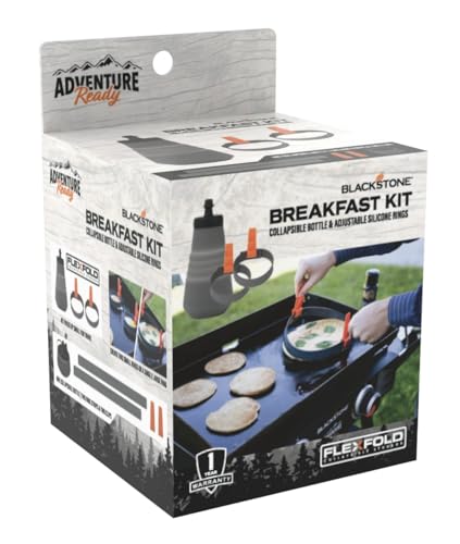 Blackstone AR 32 Ounce Collapsible Silicone Griddle Breakfast Tool Set with Heat Resistant Silicone Construction (4.65 x 4.65 x 6.85 Inches) - Grill Parts America