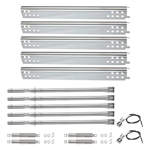 YIHAM KZ924 Grill Replacement Parts for Charbroil Performance 5 Burner 463347518 463347519 463275517 463243518 463243519, 6 Burner 463373019 463244819 Heat Shield+Burner Tube+Carry Over+Igniter Wire - Grill Parts America