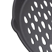 MOASKER 12" Cast Iron Round Grill Basket for Veggie Meat Fish, Dual Handle BBQ Grill Topper for Outdoor Grill, Fit for any Charcoal Smoker & Gas Grills, Nonstick Pan Tray - Grill Parts America