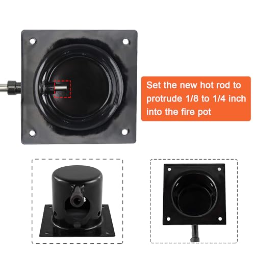 OUTGIK Heavy Duty Steel Porcelain-Enameled Fire Burn Pot and Hot Rod Ignitor Kit Replacement Parts for Traeger & Pit Boss Wood Pellet Grill, Igniter Ignition BBQ Part - Grill Parts America