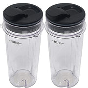 2pcs Blender 16 Ounce Cups with Spout Lid - Kitchen Parts America