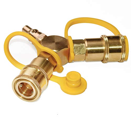 DOZYANT 1/4'' RV Propane Quick Connect Y Splitter Adapter for RV Trailer and Quick Connect Propane Hose Connect to Motorhome Tabletop Grill, 2 Way LP Gas Adapter 1/4" Quick Connect or Disconnect Kit - Grill Parts America