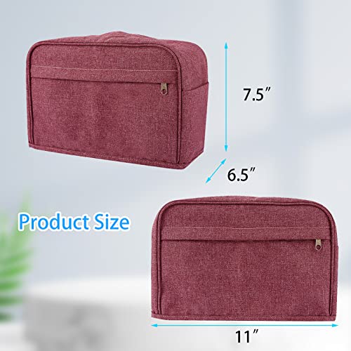 2 Slice Toaster Cover, Toaster Bags with Pockets, Bread Toaster Oven Dustproof Cover, Toaster Storage Bag, Appliance Covers For Kitchen Small Appliance, Fingerprint Protection, Gift for Women (S, Red) - Kitchen Parts America
