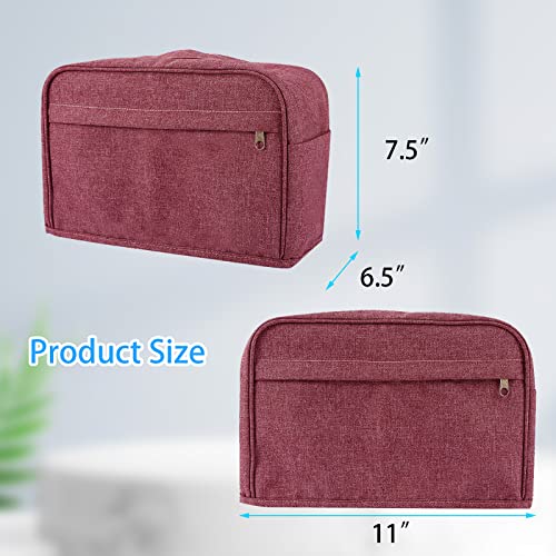 2 Slice Toaster Cover, Toaster Bags with Pockets, Bread Toaster Oven Dustproof Cover, Toaster Storage Bag, Appliance Covers For Kitchen Small Appliance, Fingerprint Protection, Gift for Women (S, Red) - Kitchen Parts America
