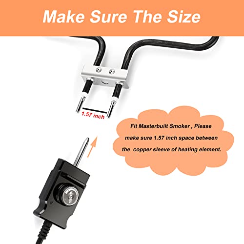 WADEO Adjustable Thermostat Probe Control Cord for Masterbuilt Smokers Cord  Replacement.(15A Max, 110V)