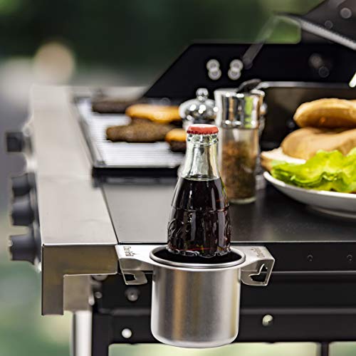 Char-Broil 6428409W06 Gear Trax Combination Cup Holder/Bottle Opener, Silver - Grill Parts America