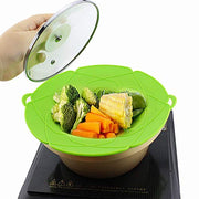 JOUDOO 1 Pack Spill Stopper Lid Cover and Overflow Stopper Lid Cover for Pans and Pots Boil, Boil Over Safeguard, Anti Spill Lid Fits Openings 5.5" to 9.5" in Diameter (Green) - Kitchen Parts America
