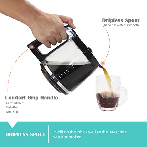 12-Cup Replacement Glass Carafe Pot Compatible with Ninja Coffee Brewer Maker Models CE251 CE201 CE201C CE200 CE200C Model# XGLSLID200 - Kitchen Parts America