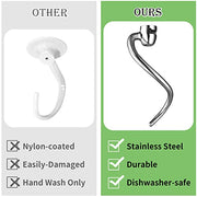 Gdrtwwh Stainless Steel Dough Hook Attachment for KitchenAid 5 & 6-Quart Bowl-Lift Mixer,Replacement Parts Bread Hook, Dishwasher Safe (Replace KNS256CDH) - Kitchen Parts America