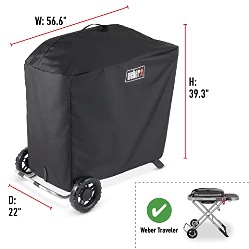 Weber Traveler Premium Grill Cover, Heavy Duty and Waterproof - Grill Parts America