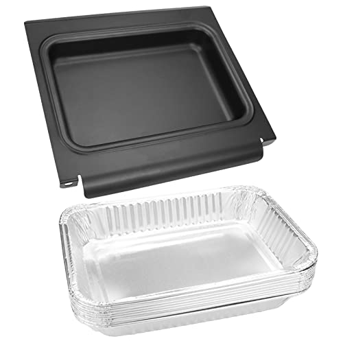 Grease Catcher with 10 Pack Aluminum Grease Cup Liners for Weber Spirit/Spirit II 200/300 Genesis and Genesis II LX200/300 Series Grill, Replacement Part Drip Pan for Weber Traveler 67047 83156 6415 - Grill Parts America