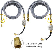 MENSI 𝑴𝑬𝑵𝑺𝑰 Replacement of 3030 CNG 4.0" & LP 10" for Kitchen-Aid 710-0003 Gas Grill Natural Gas Conversion Kit Regulator with Hose 1/2" Male Flare Fitting - Grill Parts America