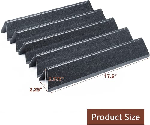 QuliMetal 17.5" Porcelain Steel Flavor Bars and Heat Deflector for Weber Genesis 300 E310 E320 E330 S310 S330 (with Front Control Knobs), Replaces Weber 7620 7621 65505 7622 - Grill Parts America