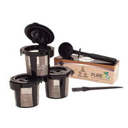 3 Ninja K Cup Reusable Pod for Ninja Dual Brew Pro Coffee Maker by PureHQ - Includes Scoop Funnel - Leak-Free, Easy Fill - Permanent Ninja Coffee Filter Pods for DualBrew CFP201 CFP301 CFP307 CFP451CO - Grill Parts America