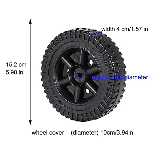 homfanseec G206-0025-W1 6 Inch Grill Wheels Replacement Parts with Cover for Charbroil Wheel Kit 463722403 463720115 463720114 463722715 Various Models BBQ Wheels 461611514 4156956(2pcs Black) - Grill Parts America